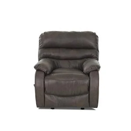 Casual Swivel Reclining Rocking Chair with Plush Pillow Arms and Padded Chaise